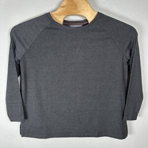 Free Fly Shirt Mens Medium Charcoal Gray Bamboo Stretch Crew Neck Long Sleeve